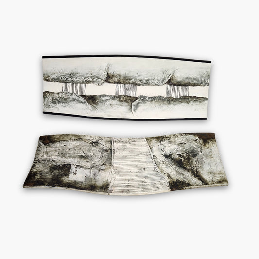 Abstract textured platter 1 & 2