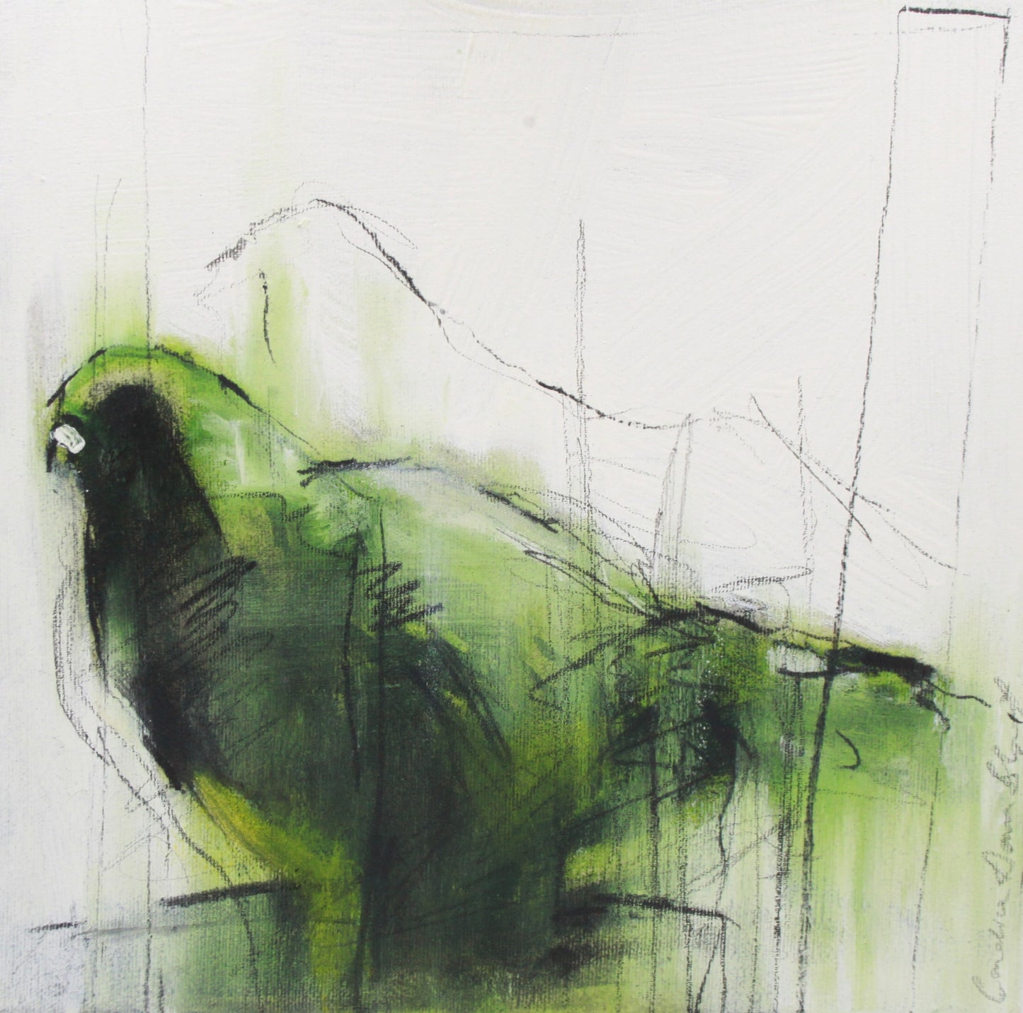 'Green Pigeon facing East'