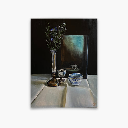 Eggcup, bowls, thyme and last painting of Ludwig’