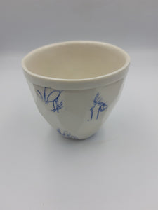 Faceted Cobalt Inlay Tea Bowls
